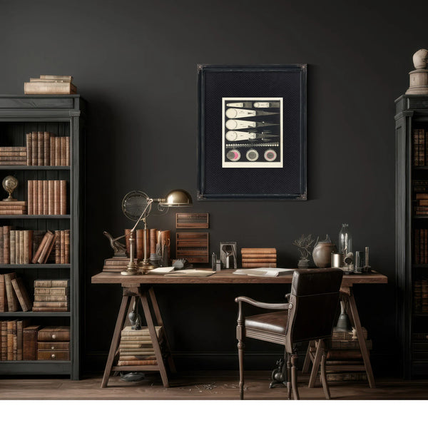 The Mechanics of Darkness a Victorian Study in Celestial Shadow — Framed Wall Art Room View | Bella Frye