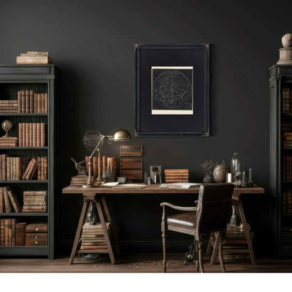 The Summer Sky Atlas a Victorian Map of Celestial Wanderings — Framed Wall Art Room View | Bella Frye