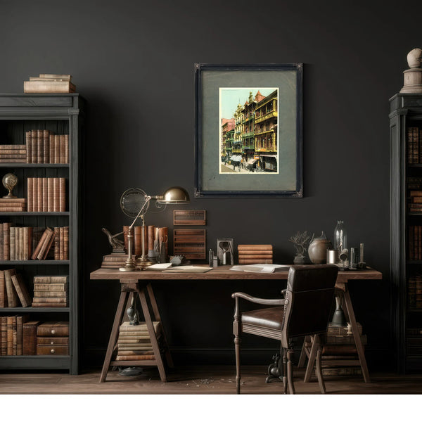 The Gilded Balconies of Mott Street — Framed Wall Art Room View | Bella Frye