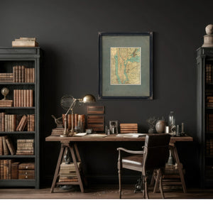 The Gilded Grid Manhattan's Veins of Commerce and Shadow — Framed Wall Art Room View | Bella Frye