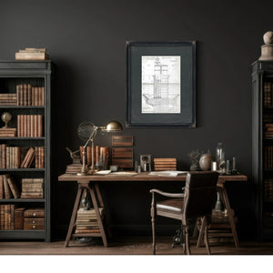 The Keepers Blueprint Chesapeake Bay Lighthouse Engineering Study — Framed Wall Art Room View | Bella Frye