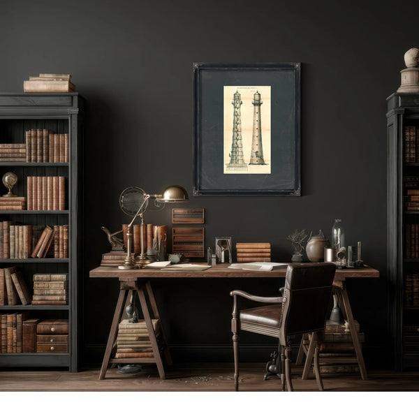 The Iron Sentinel of Cape Canaveral Maritime Engineering Blueprint — Framed Wall Art Room View | Bella Frye