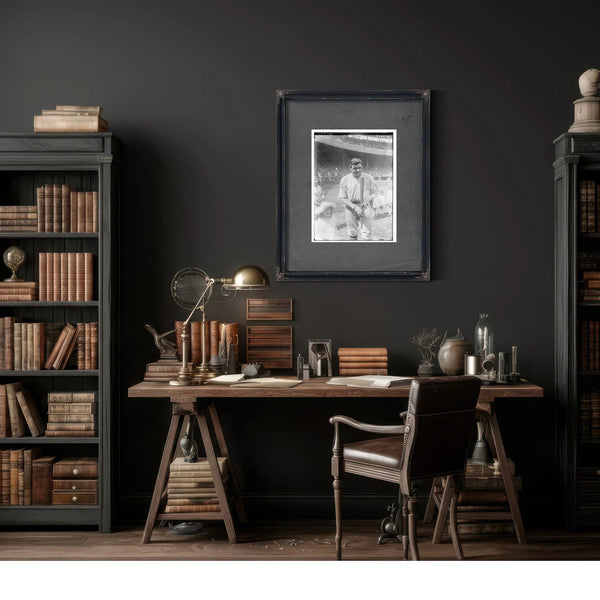Babe Ruth New York Al Baseball — Framed Wall Art Room View | Bella Frye
