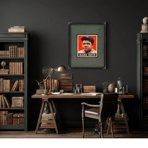 Leaf Babe Ruth — Framed Wall Art Room View | Bella Frye