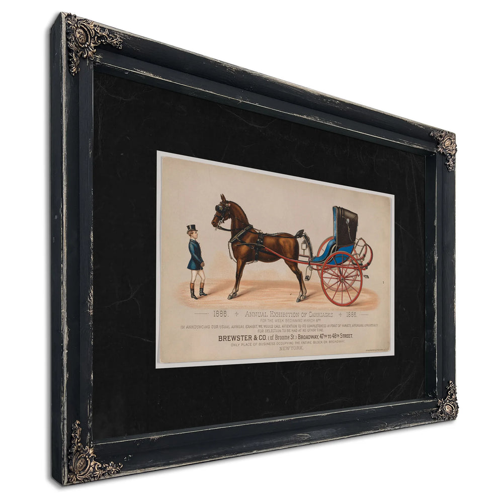 Brewster Co Annual Exhibition of Carriages — Ebony Framed Canvas Print | Bella Frye