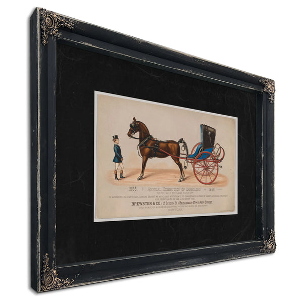 Brewster Co Annual Exhibition of Carriages — Ebony Framed Canvas Print | Bella Frye