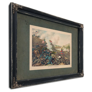 Battle of Franklin November 3 1864 Union Gen Schofield Conf Gen Hood 1891 — Ebony Framed Canvas Print | Bella Frye