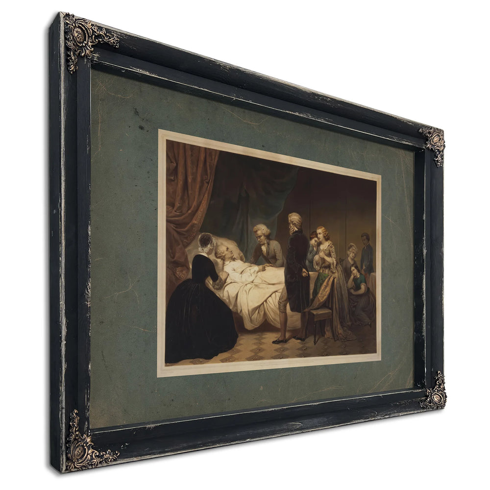 Life of George Washington the Christian Death 1853 — Ebony Framed Canvas Print | Bella Frye
