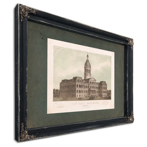 City Hall Baltimore Maryland 1871 — Ebony Framed Canvas Print | Bella Frye