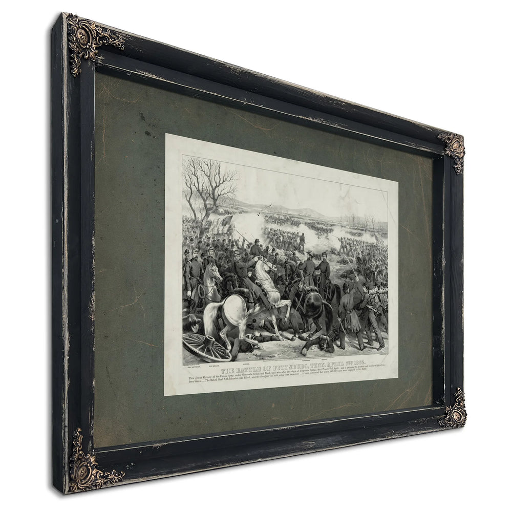 Battle of Pittsburgh Tenn April 7th 1862 1862 — Ebony Framed Canvas Print | Bella Frye