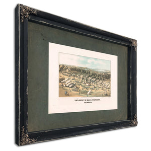 Camp Andrew 17th Rgt Mass V Stewarts Grove Baltimore Md 1861 — Ebony Framed Canvas Print | Bella Frye