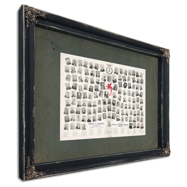 a Gallery of Welsh and Welsh American Poets 1893 — Ebony Framed Canvas Print | Bella Frye