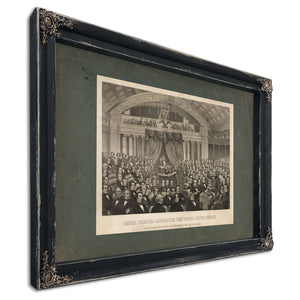 Daniel Webster Addressing the United States Senate in the Great Debate of Th — Ebony Framed Canvas Print | Bella Frye
