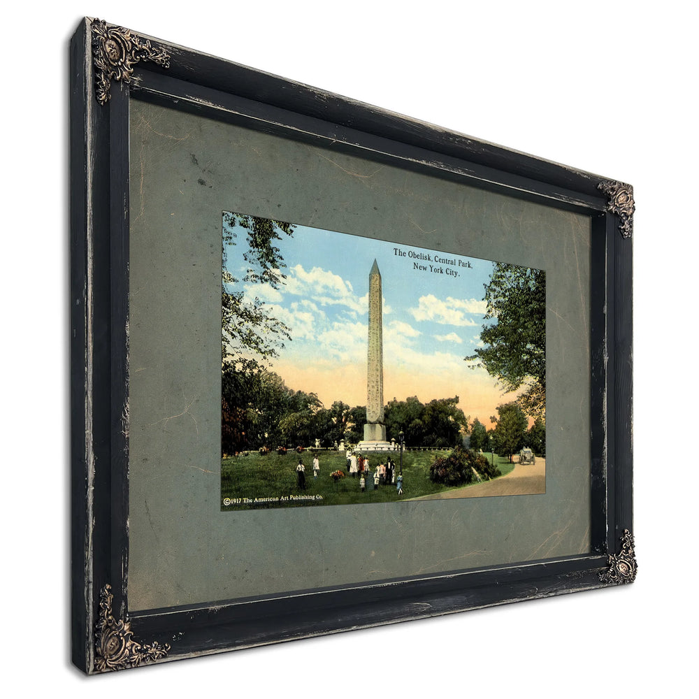 Cleopatras Needle the Egyptian Enigma in the American Garden — Ebony Framed Canvas Print | Bella Frye