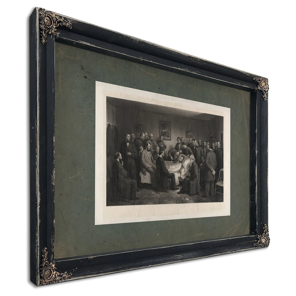 Death of Lincoln 1875 — Ebony Framed Canvas Print | Bella Frye