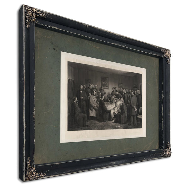 Death of Lincoln 1875 — Ebony Framed Canvas Print | Bella Frye