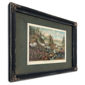 Battle of Chattanoogagen Thomas Charge Near Orchard Knob Nov 24 1863parts Ao — Ebony Framed Canvas Print | Bella Frye