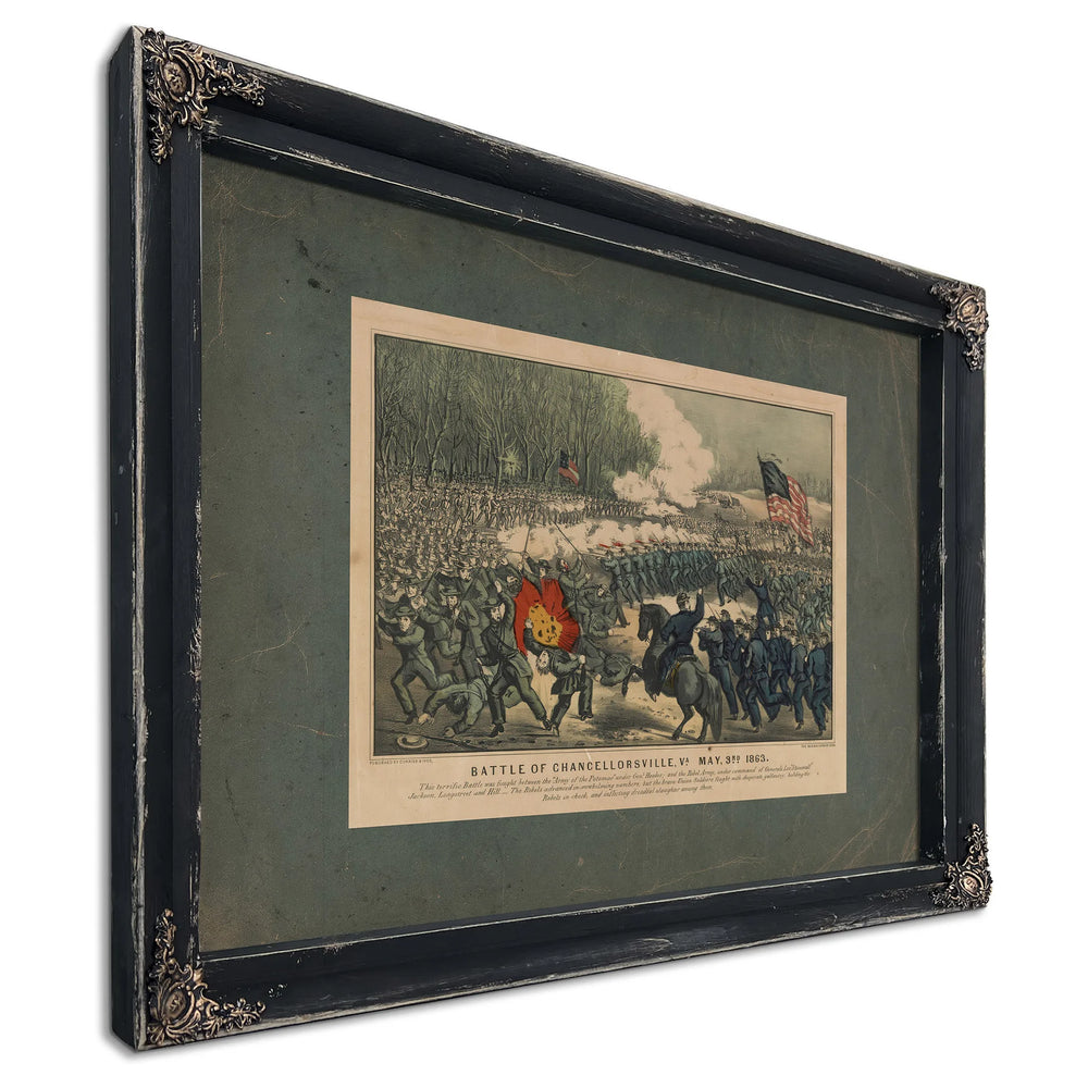 Battle of Chancellorsville Va May 3rd 1863 1863 — Ebony Framed Canvas Print | Bella Frye