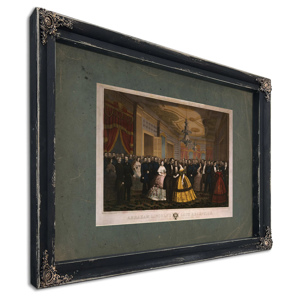 Abraham Lincolns Last Reception 1865 — Ebony Framed Canvas Print | Bella Frye