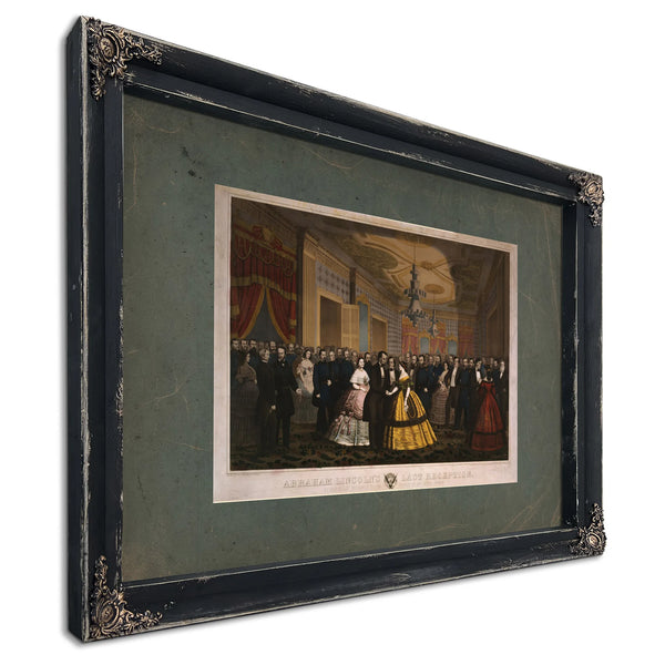 Abraham Lincolns Last Reception 1865 — Ebony Framed Canvas Print | Bella Frye