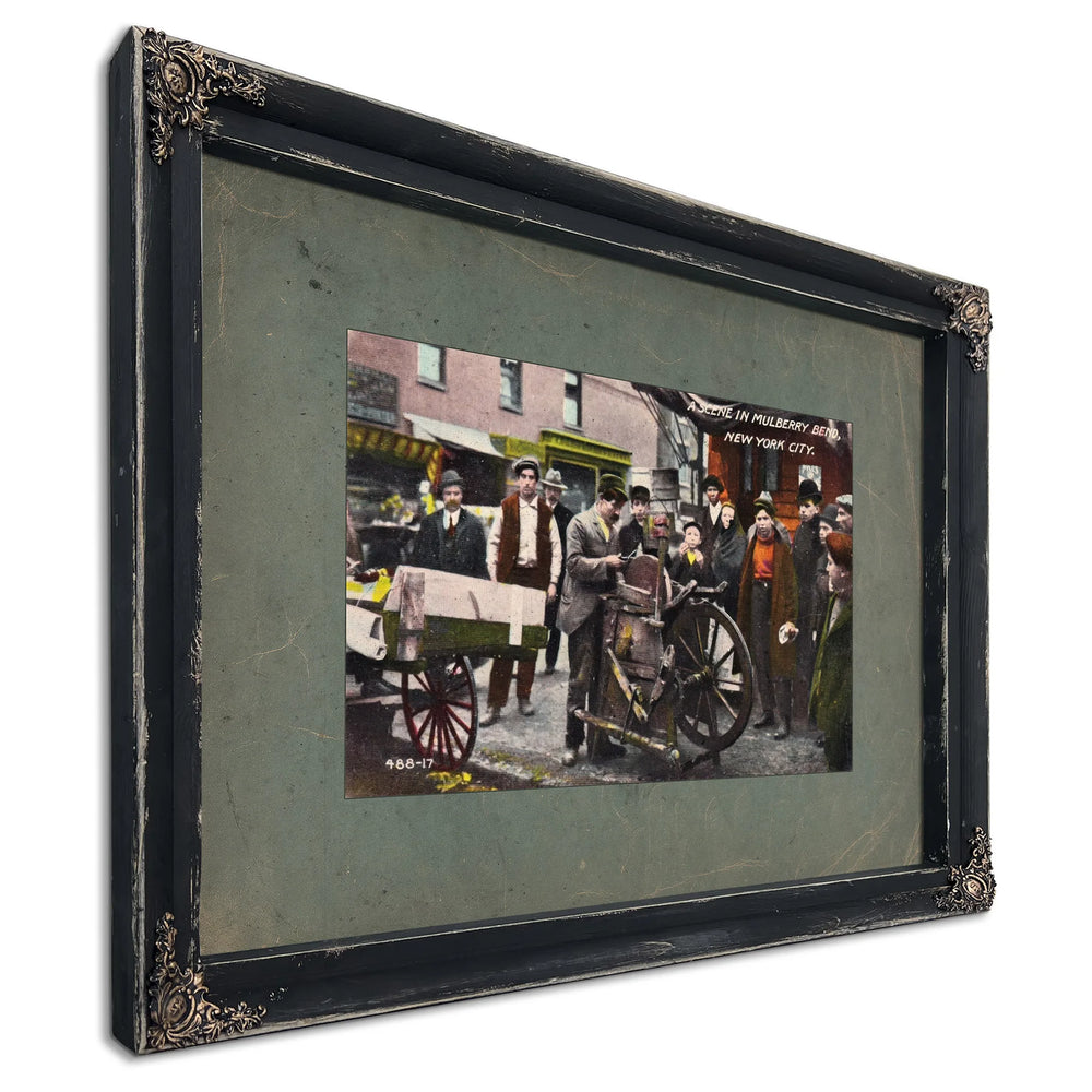 The Huddled Masses of Mulberry Bend — Ebony Framed Canvas Print | Bella Frye