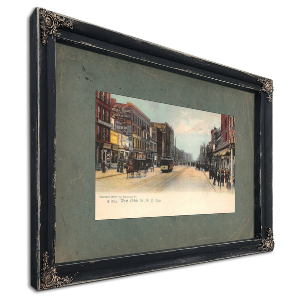 Harlems Gilded Promenade a Vanished Thoroughfare — Ebony Framed Canvas Print | Bella Frye