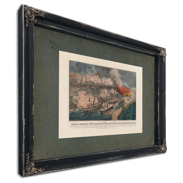 Admiral Farraguts Fleet Engaging the Rebel Batteries at Port Hudson March 14t