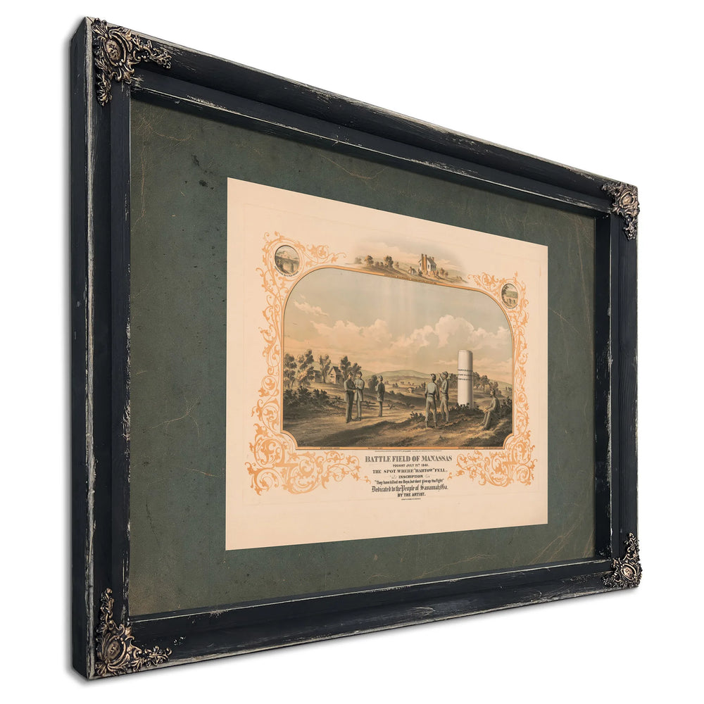 Battle Field of Manassas Fought July 21th 1861 1872 — Ebony Framed Canvas Print | Bella Frye