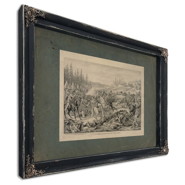 Capture Death of Sitting Bull 1891 — Ebony Framed Canvas Print | Bella Frye