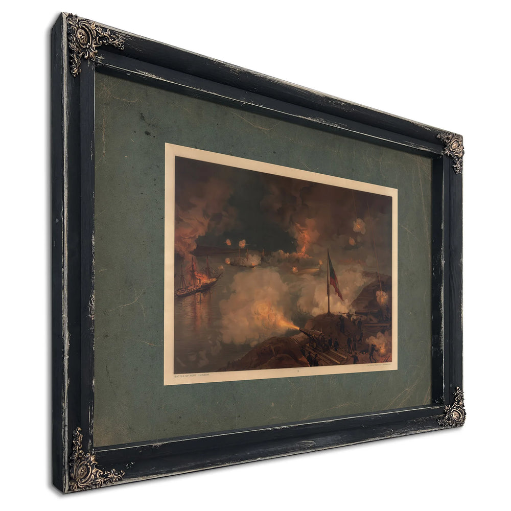 Battle of Port Hudson 1887 — Ebony Framed Canvas Print | Bella Frye