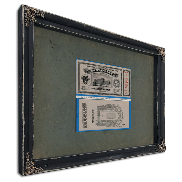 Ticket to the 1926 Army Navy Game 2 6438a1 — Ebony Framed Canvas Print | Bella Frye