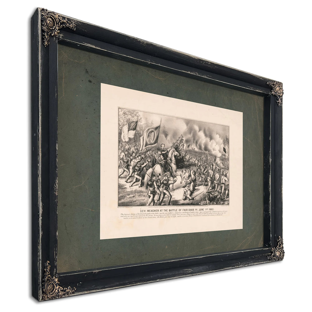 General Meagher at the Battle of Fair Oaks Va June 1st 1862 1862 — Ebony Framed Canvas Print | Bella Frye