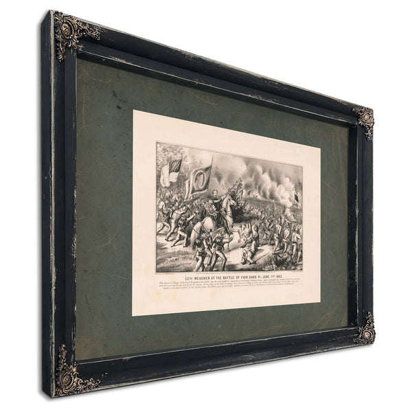 General Meagher at the Battle of Fair Oaks Va June 1st 1862 1862 — Ebony Framed Canvas Print | Bella Frye