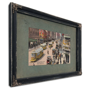 The Broadway Line Gilded Age Street Scene — Ebony Framed Canvas Print | Bella Frye