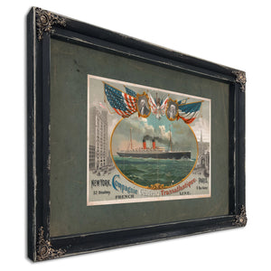 Compagnie Generale Transatlantique 19 — Ebony Framed Canvas Print | Bella Frye