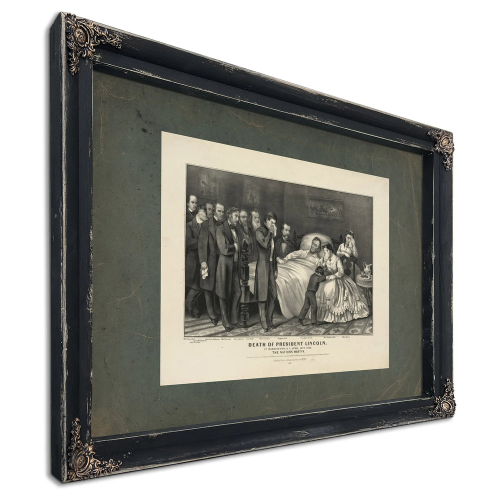Death of President Lincoln_ at Washington Dc April 15th 1865 the Nations Mar — Ebony Framed Canvas Print | Bella Frye