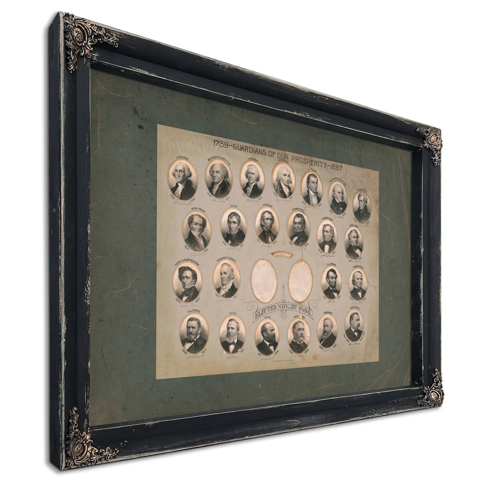 1789 1897 Guardians of Our Prosperity 1896 — Ebony Framed Canvas Print | Bella Frye