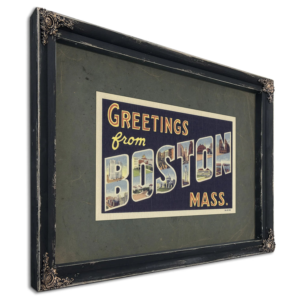 Massachusetts Boston — Ebony Framed Canvas Print | Bella Frye
