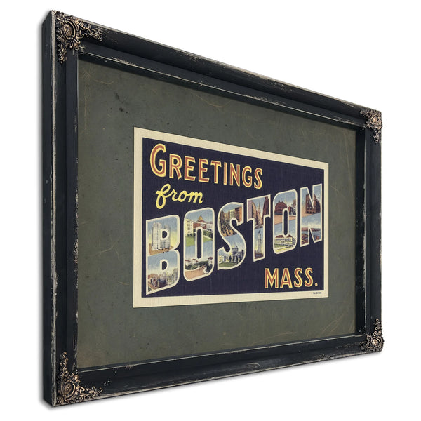 Massachusetts Boston — Ebony Framed Canvas Print | Bella Frye