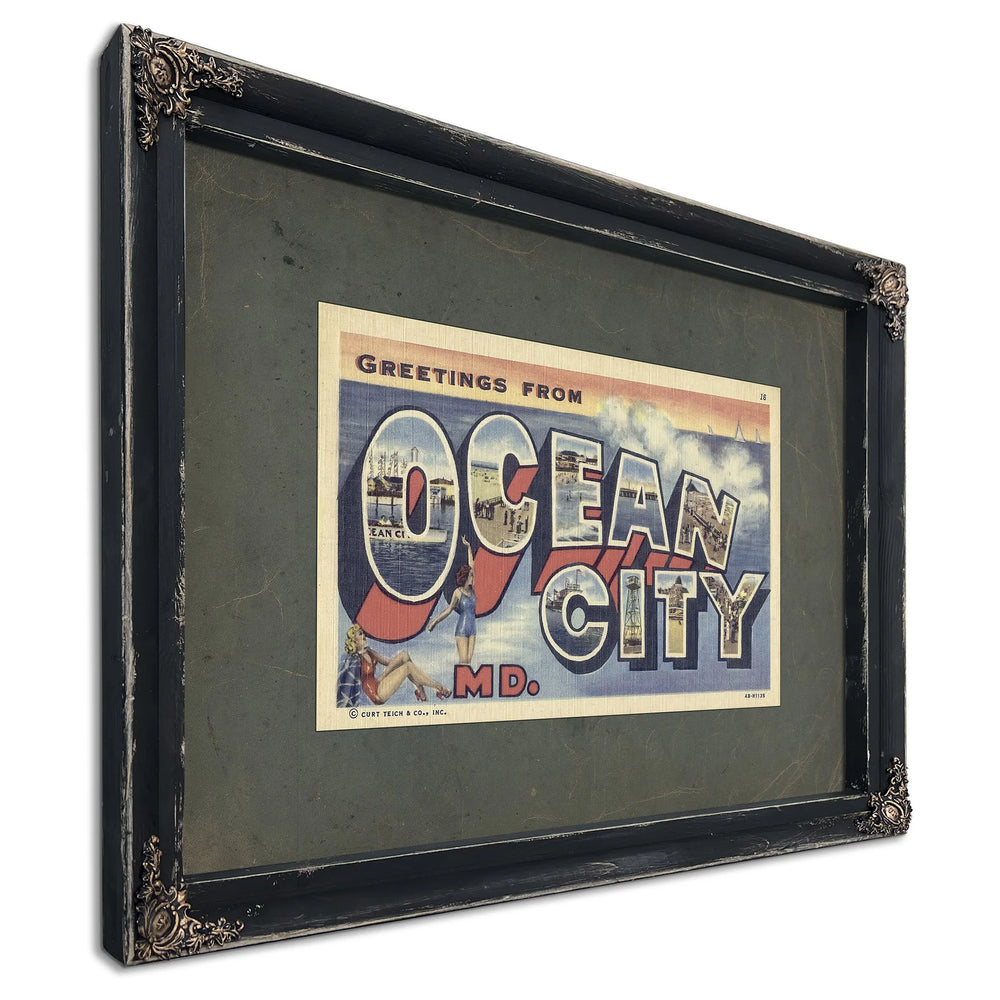 Maryland Ocean City — Ebony Framed Canvas Print | Bella Frye