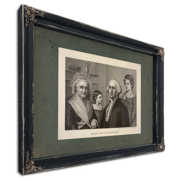 George Washington at Mt Vernon 1889 — Ebony Framed Canvas Print | Bella Frye