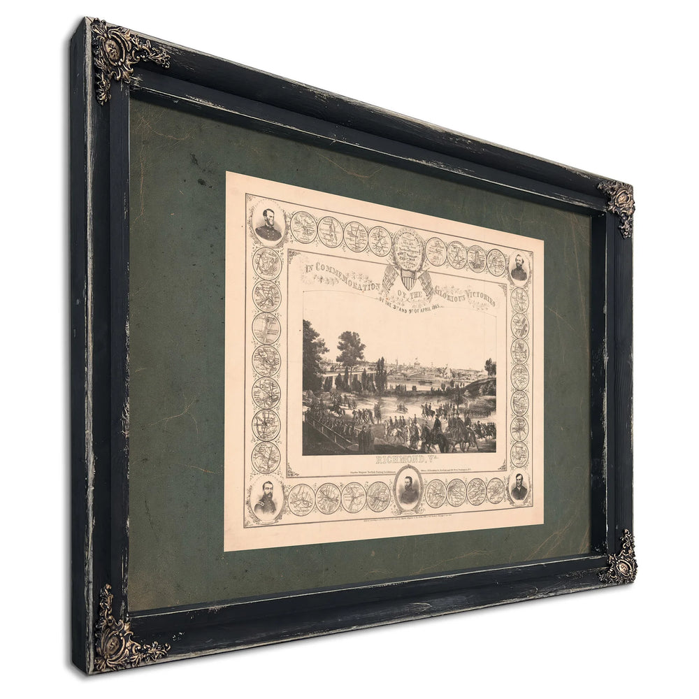 in Commemoration of the Glorious Victories of the 3rd and 9th of April 1865 — Ebony Framed Canvas Print | Bella Frye