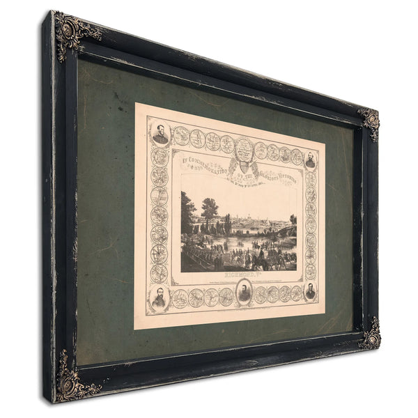 in Commemoration of the Glorious Victories of the 3rd and 9th of April 1865 — Ebony Framed Canvas Print | Bella Frye