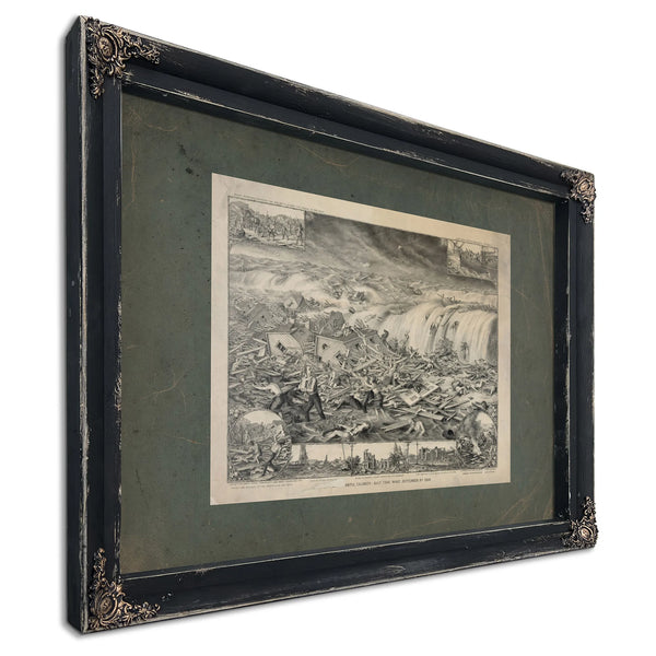 Galvestons Awful Calamity Gulf Tidal Wave September 8th 19 19 — Ebony Framed Canvas Print | Bella Frye