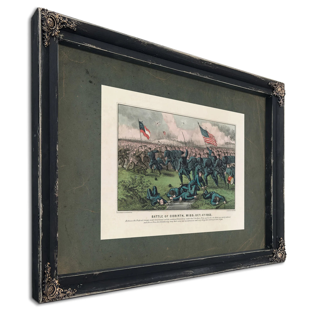 Battle of Corinth Miss Oct 4th 1862 1862 — Ebony Framed Canvas Print | Bella Frye