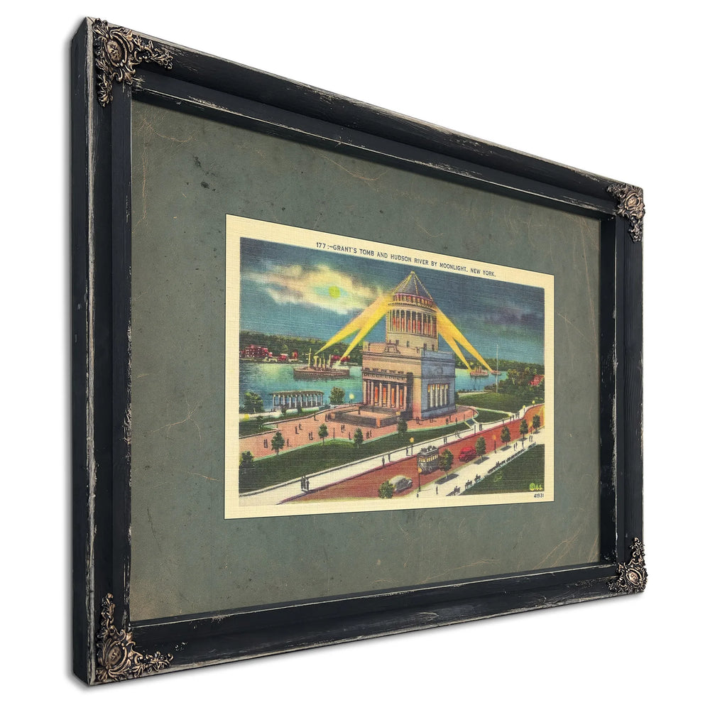 The Generals Eternal Vigil Riverside Mausoleum Nocturne — Ebony Framed Canvas Print | Bella Frye