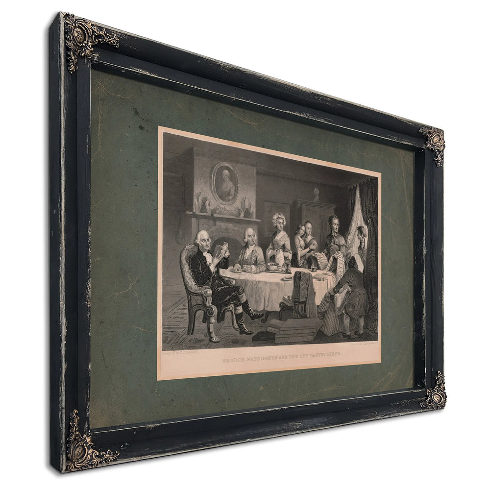 George Washington and the Spy Harvey Birch 184 185 — Ebony Framed Canvas Print | Bella Frye