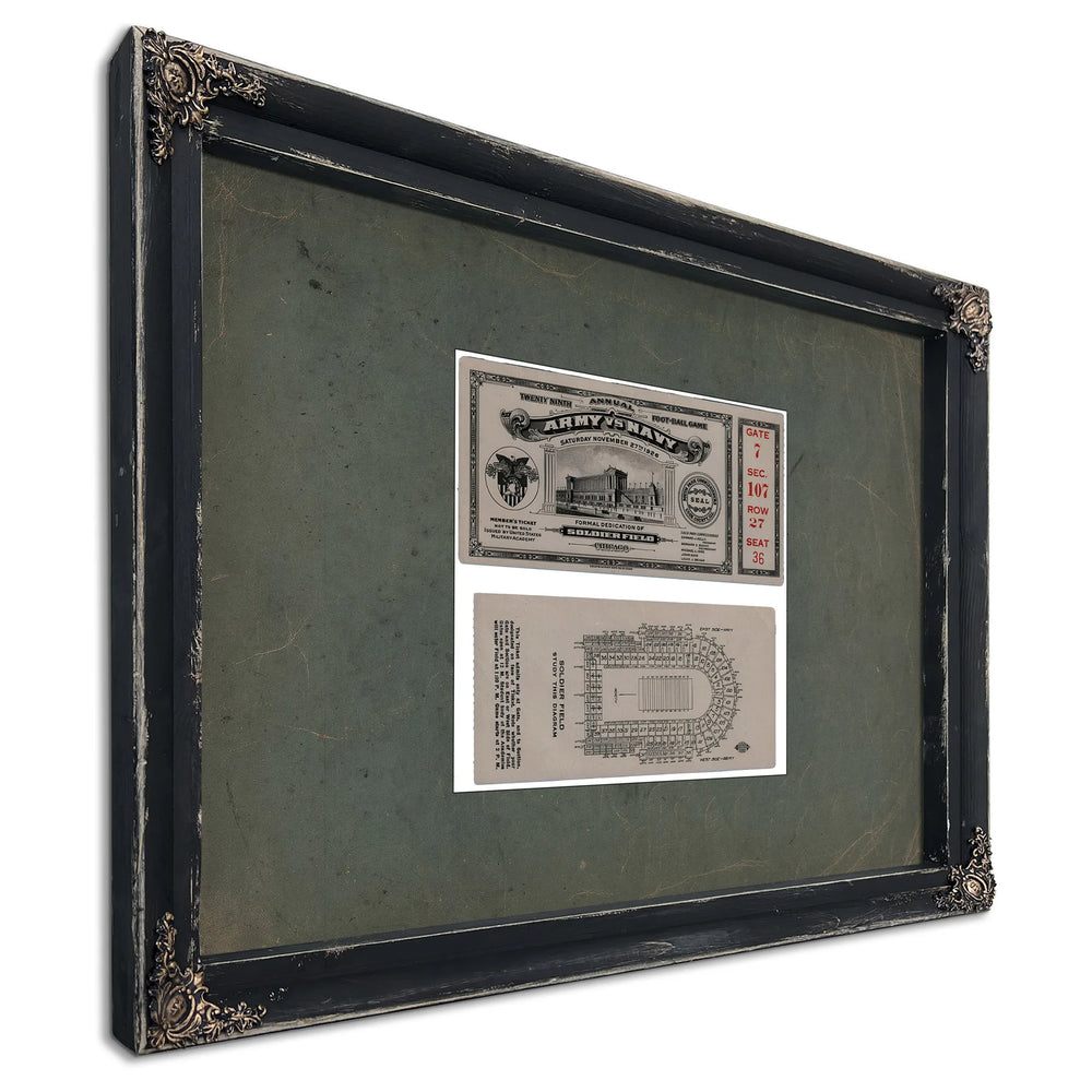 Ticket to the 1926 Army Navy Game 2 6438a1 2_1 — Ebony Framed Canvas Print | Bella Frye