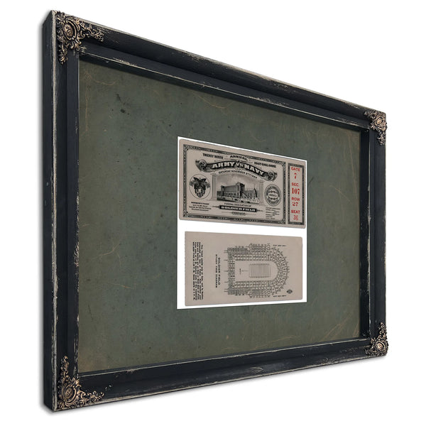 Ticket to the 1926 Army Navy Game 2 6438a1 2_1 — Ebony Framed Canvas Print | Bella Frye