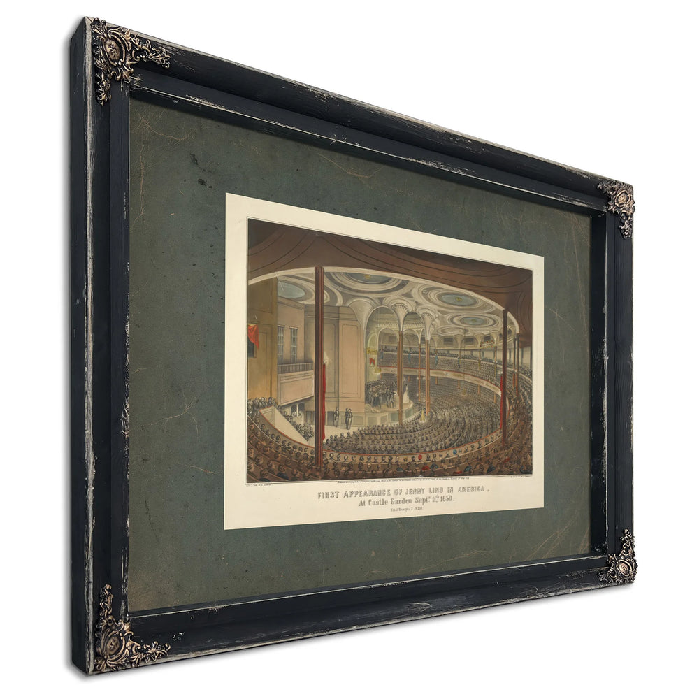 First Appearance of Jenny Lind in America at Castle Garden Septr 11th 185 T — Ebony Framed Canvas Print | Bella Frye